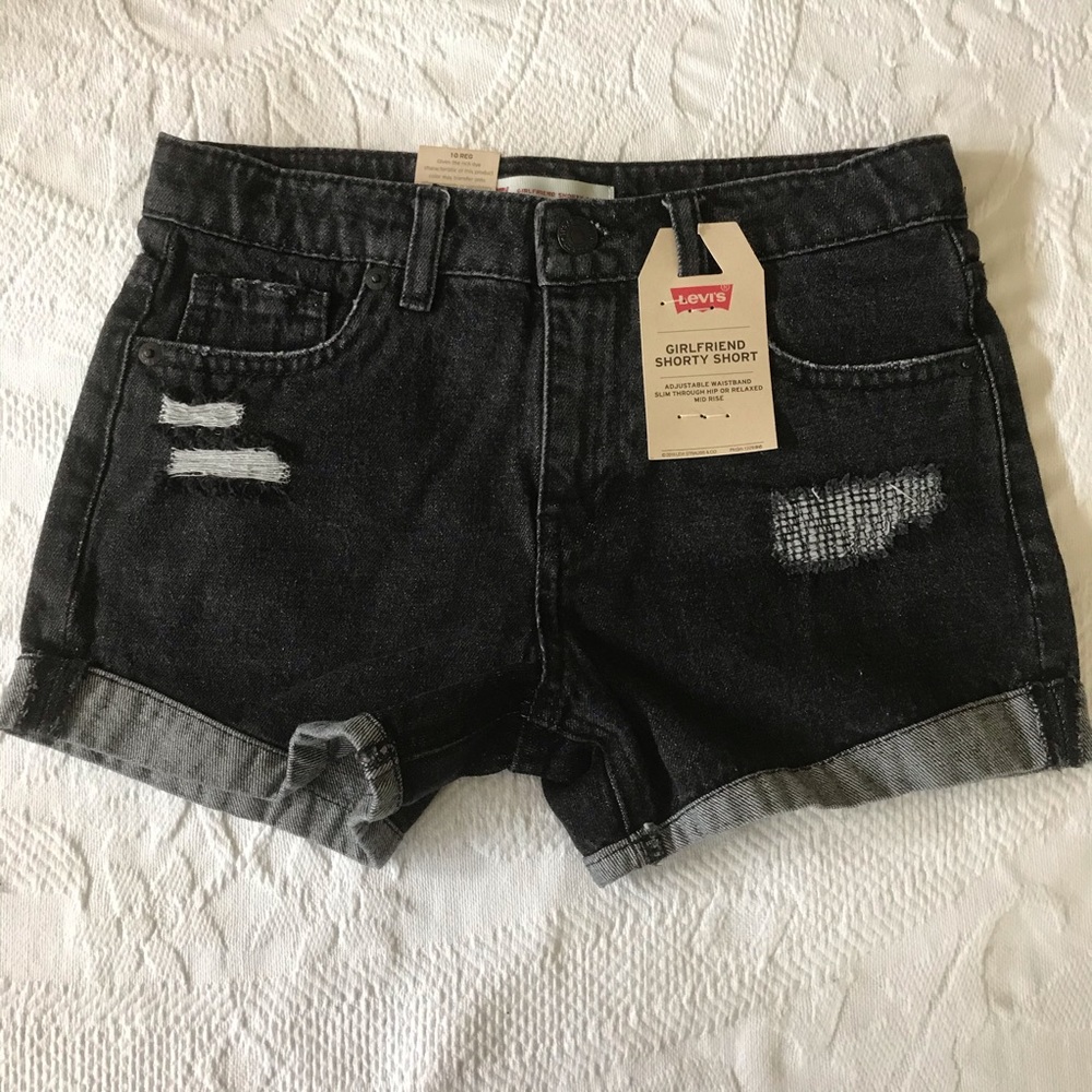 Levi’s girls black denim shorts